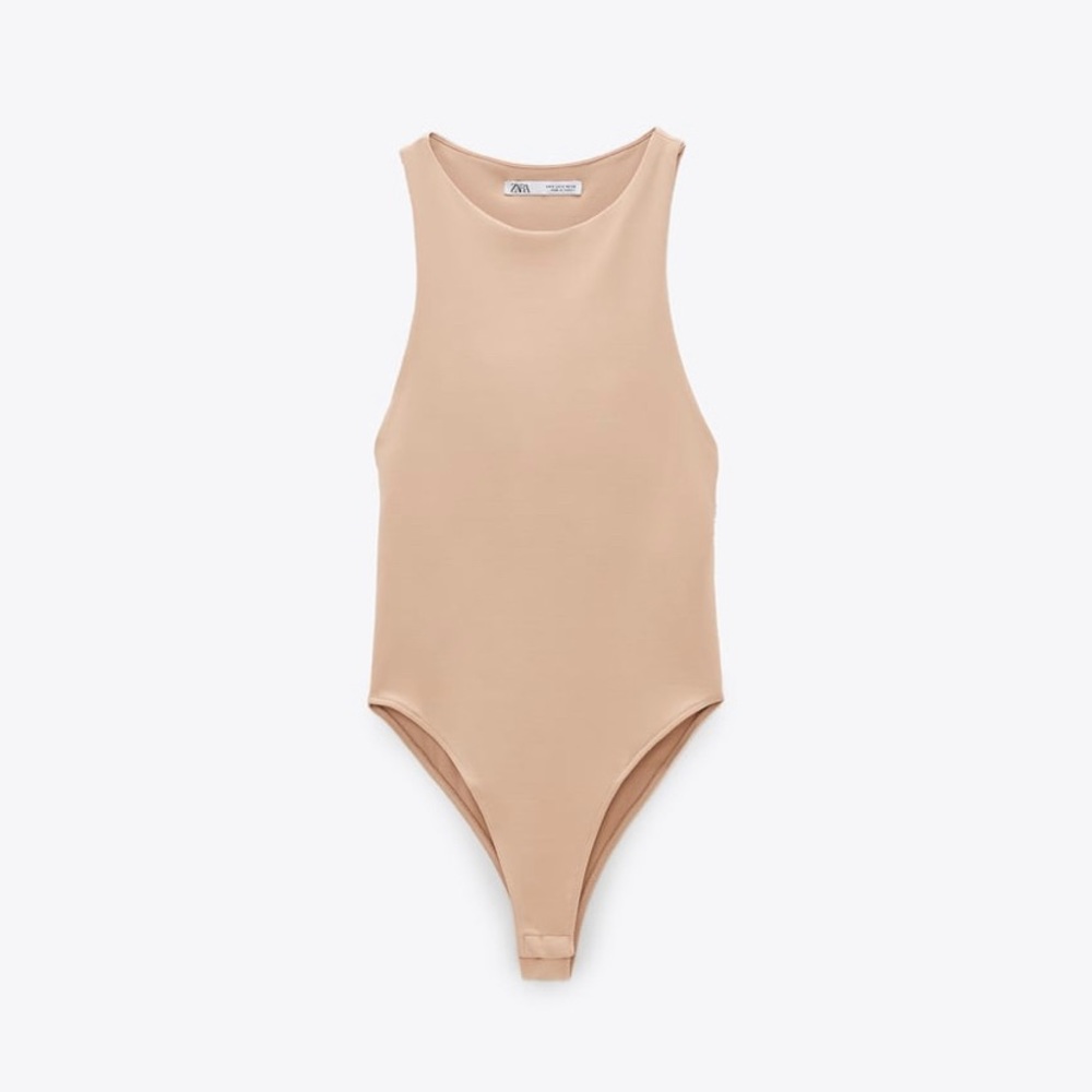 Zara Halterneck bodysuit in Nude